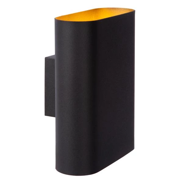 Lucide OVALIS - Lámpara de pared - 2xE14 - Negro - detalle 1